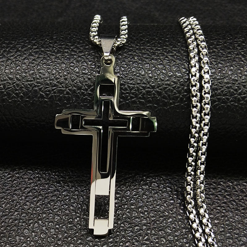 Fashion Cross Stainless Steel Necklace for Men (several styles)